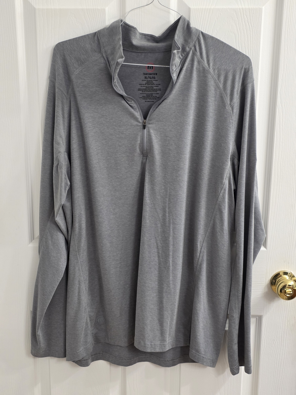 Travis Mathew Men's Light Gray Quarter-Zip Pullover